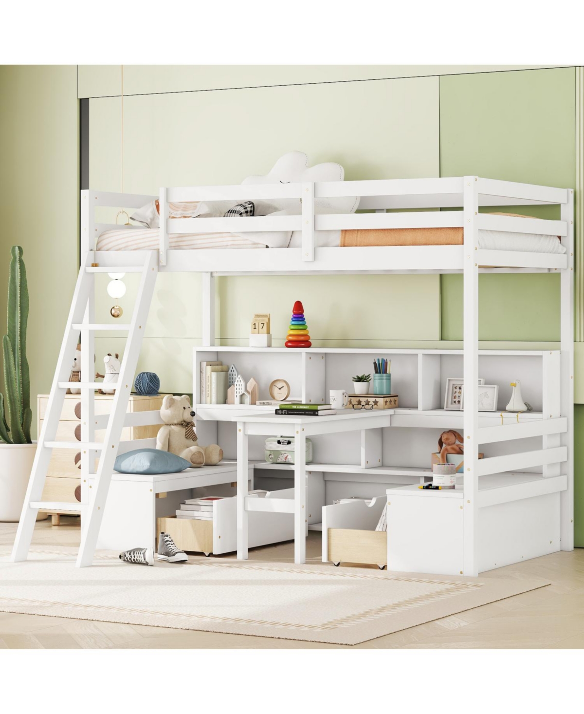 Streamdale Furniture Streamdale Twin Loft Bed with Storage and Desk