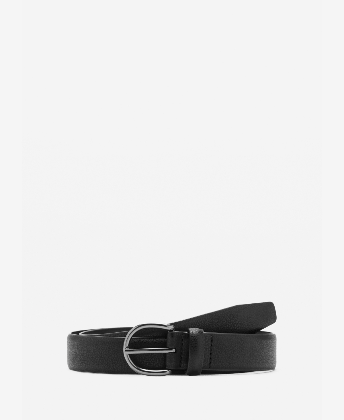 Mango Men's Pebbled Leather Belt In Black