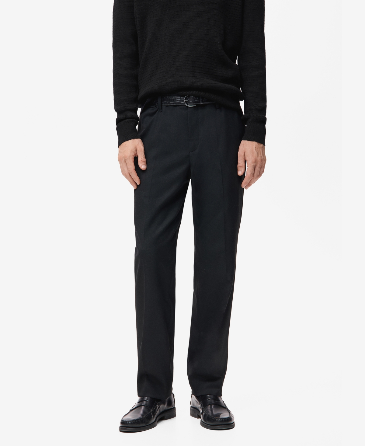 Mango Men's Flowy Straight-Fit Pants
