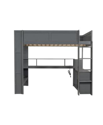 Gaming Loft Bed with Desk & Storage