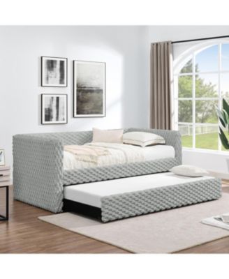 Upholstered Twin Daybed with Pull-Out Trundle