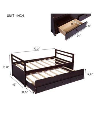 Streamdale Twin Bed with Headboard, Trundle, and Storage Drawers