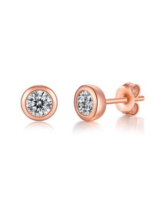 Women's Sterling Silver Lab-Grown Moissanite Stud Earrings