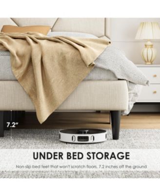 + Full-Size + Wood/Metal (if applicable) + Storage Headboard, No-Noise Platform, Sturdy Slats, Box Spring Unnecessary + Bed Frame