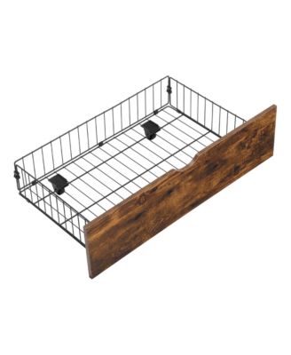 Queen Metal Platform Bed Frame with Headboard, LED Lights, Storage, USB Charger