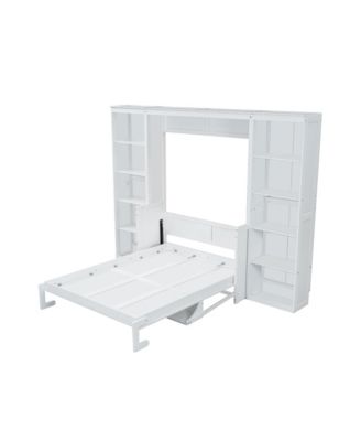 Full Size Murphy Bed with Desk and Bookshelf