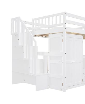  Loft Bed with Stairs, Storage & Desk - Space-Saving Kids & Teen Furniture