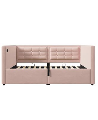  Velvet Twin Daybed with USB Charging & Storage