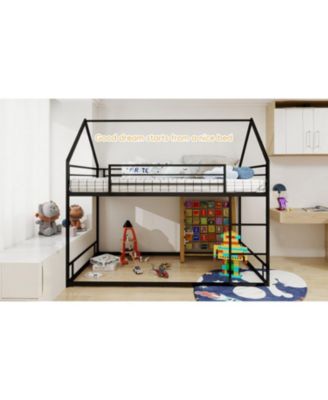  Metal Twin Bunk Bed - Heavy Duty, Noise Reduced, Black