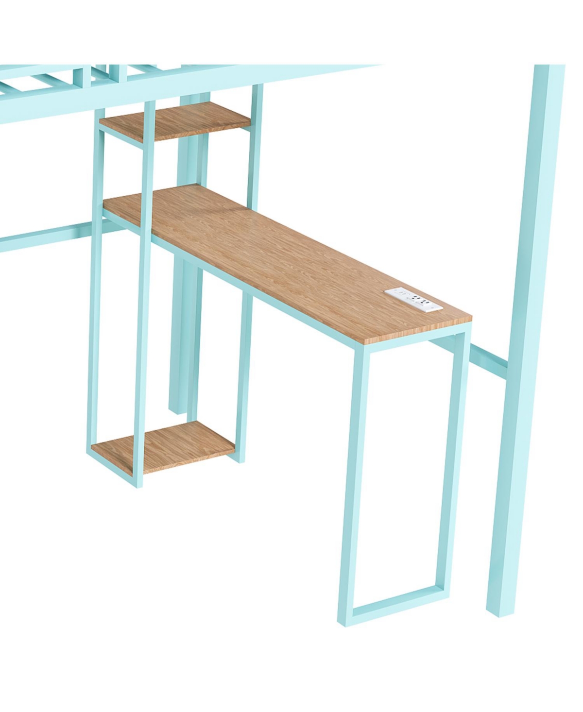 Streamdale Furniture Loft Bed w/Desk & Storage - Metal Frame, Staircase, Usb & Outlet