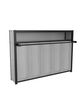  Twin Murphy Bed with Shelves, Foldable Metal Wall Bed - Gray