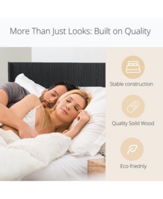 Black Oak Queen Headboard - Fluted Panel, Modern Farmhouse