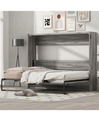  Full Size Murphy Bed, can be Folded into a Cabinet, Gray