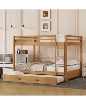 + Queen Size + Wood + Ladder & Trundle + Bunk Bed