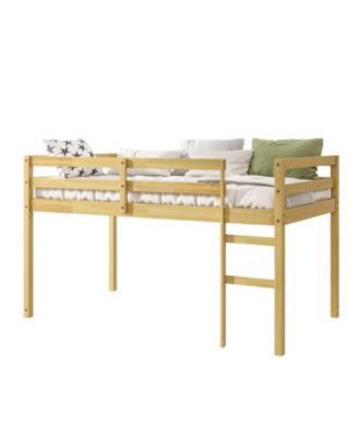 Solid Wood Twin Loft Bed with Ladder