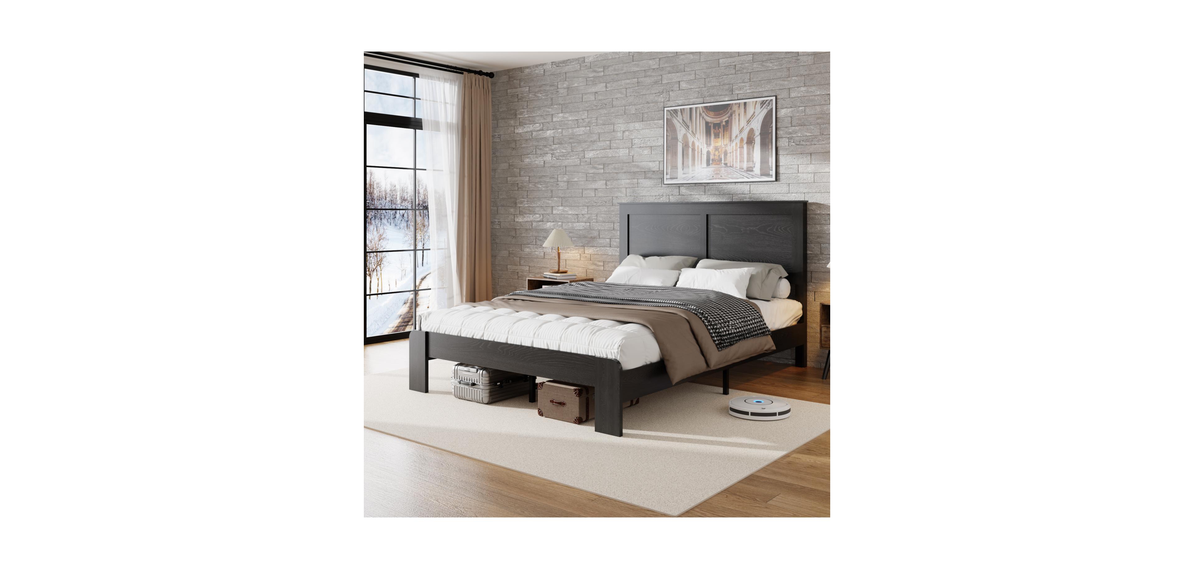 Streamdale Furniture Wood Platform Bed Frame - Noise Free
