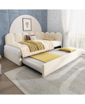 Upholstered Daybed with Pull-Out Bed, Twin(No Mattress)