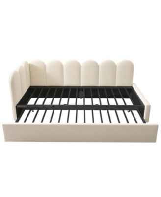 Upholstered Daybed with Pull-Out Bed, Twin(No Mattress)
