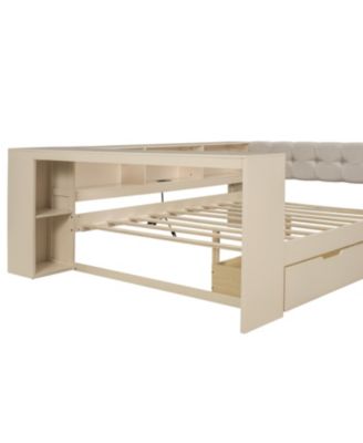  Full Platform Bed with Storage, Charging Station