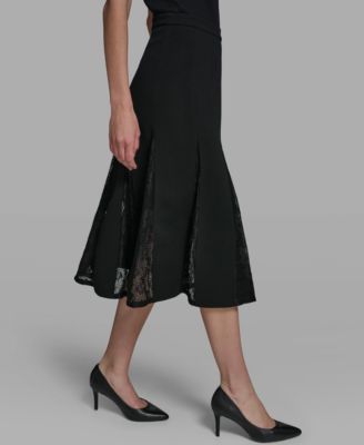 Women's Lace Inset Maxi Skirt