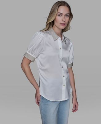 Women's Beaded Short-Sleeve Top