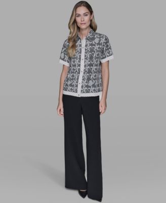 Women's Lace Detail Camp Shirt