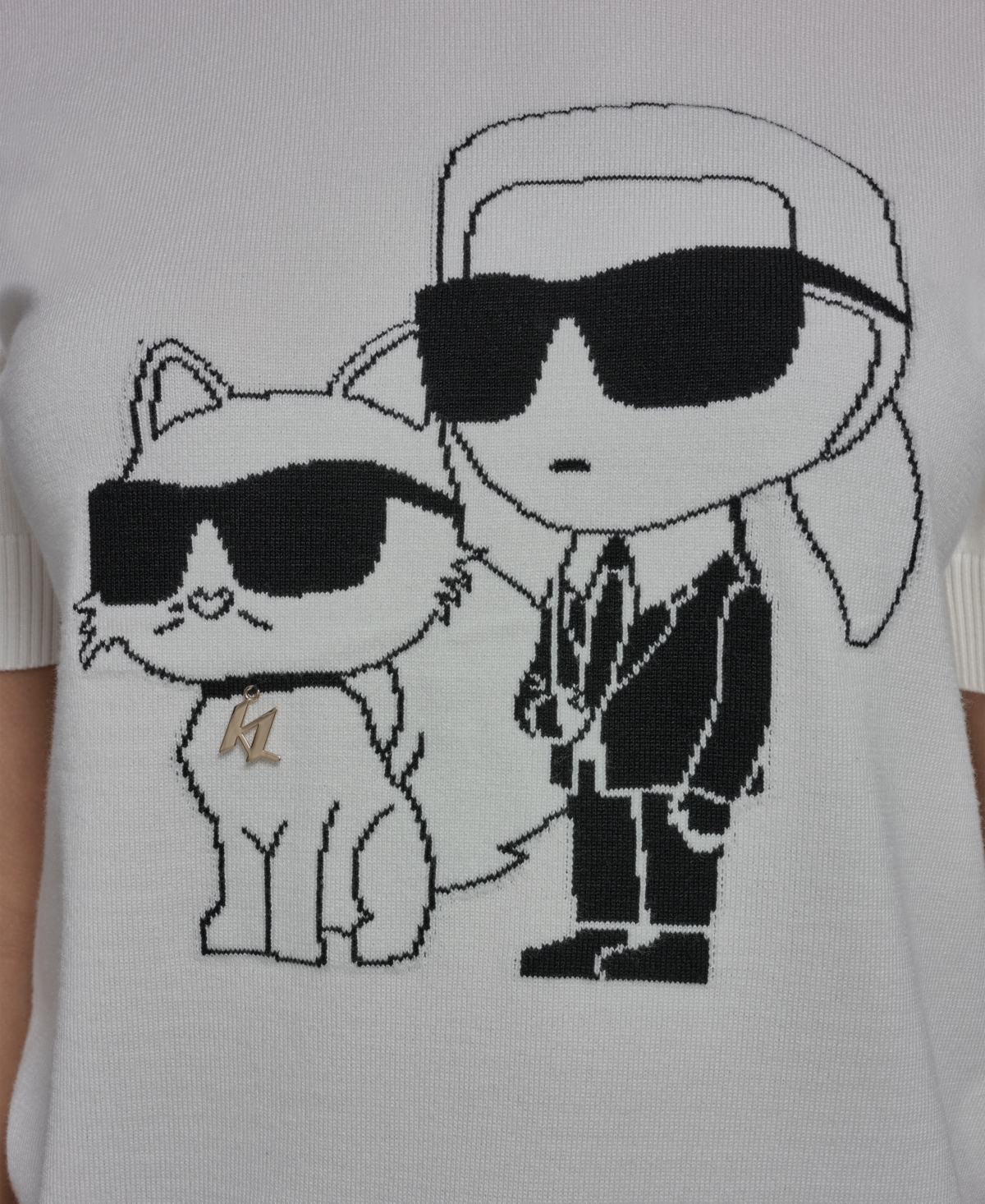 Karl Lagerfeld Paris Women's and Choupette Crewneck Graphic Sweater