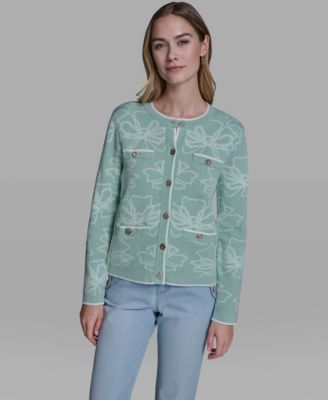 Women's Flower Embroidered Cardigan Sweater