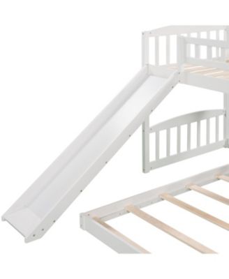 Twin Over Twin Bunk Bed with Slide and Ladder