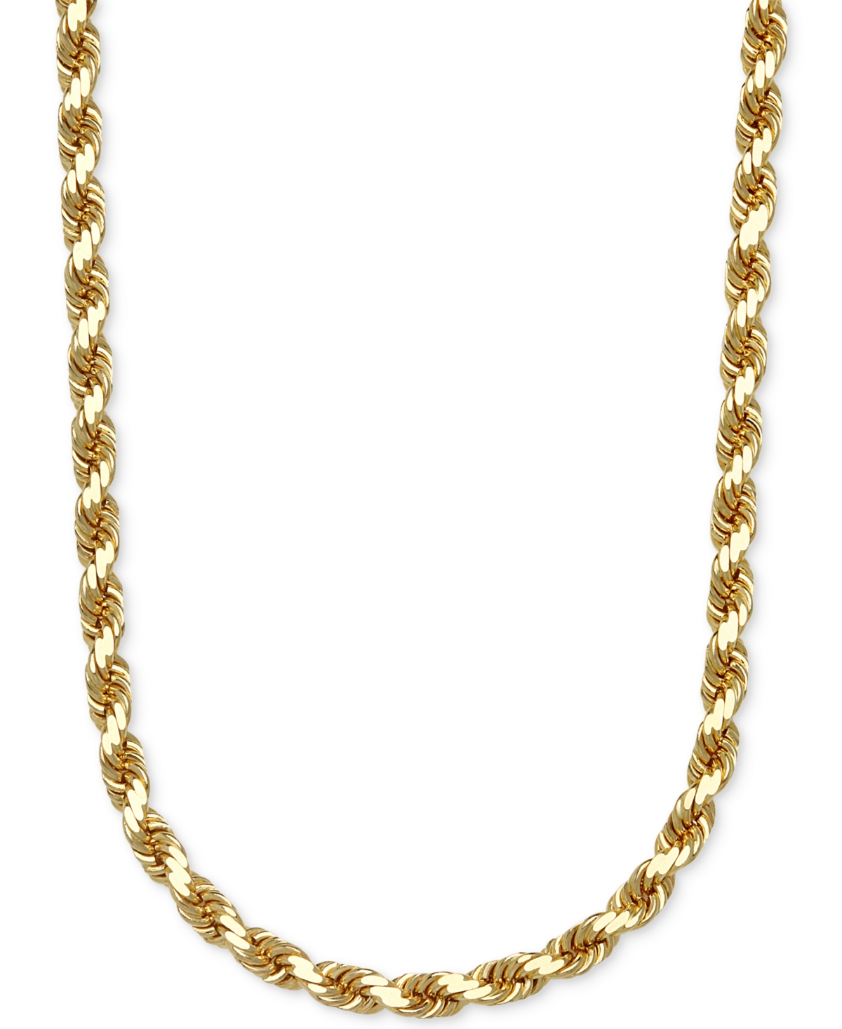 Shop Italian Gold Rope Chain 22" Necklace 3.5mm In 14k Gold In Yellow Gold