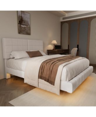 Streamdale Boucle Floating Bed with Light,Queen