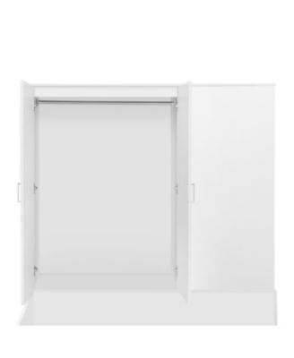 Full size Wooden Platform Bed with 6 Drawers, Shelves, desk and Wardrobe