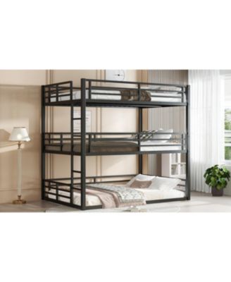 Triple Bunk Bed, Full Over Full Over Full, Metal