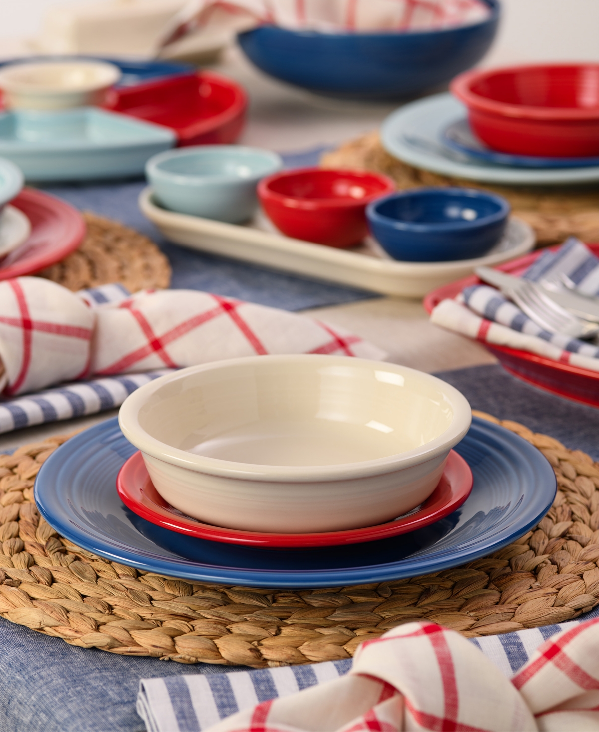 Fiesta Americana Classic Rim 12-Pc. Starter Dinnerware Set, Service For 4