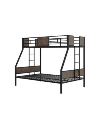 Streamdale Twin Over Full Metal Bunk Bed with Safety Rails & 2 Ladders