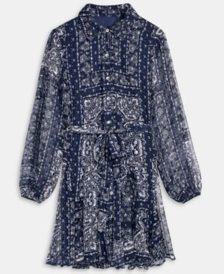 Women's Bandana-Print Tie-belt Shirtdress