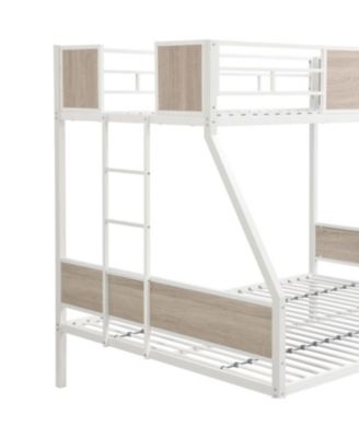 Twin Over Full Bunk Bed with 2 Ladders, Guardrail, Trundle