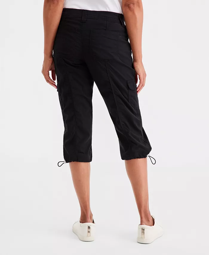 Petite Mid-Rise Cargo Capri Pants - thumbnail 4