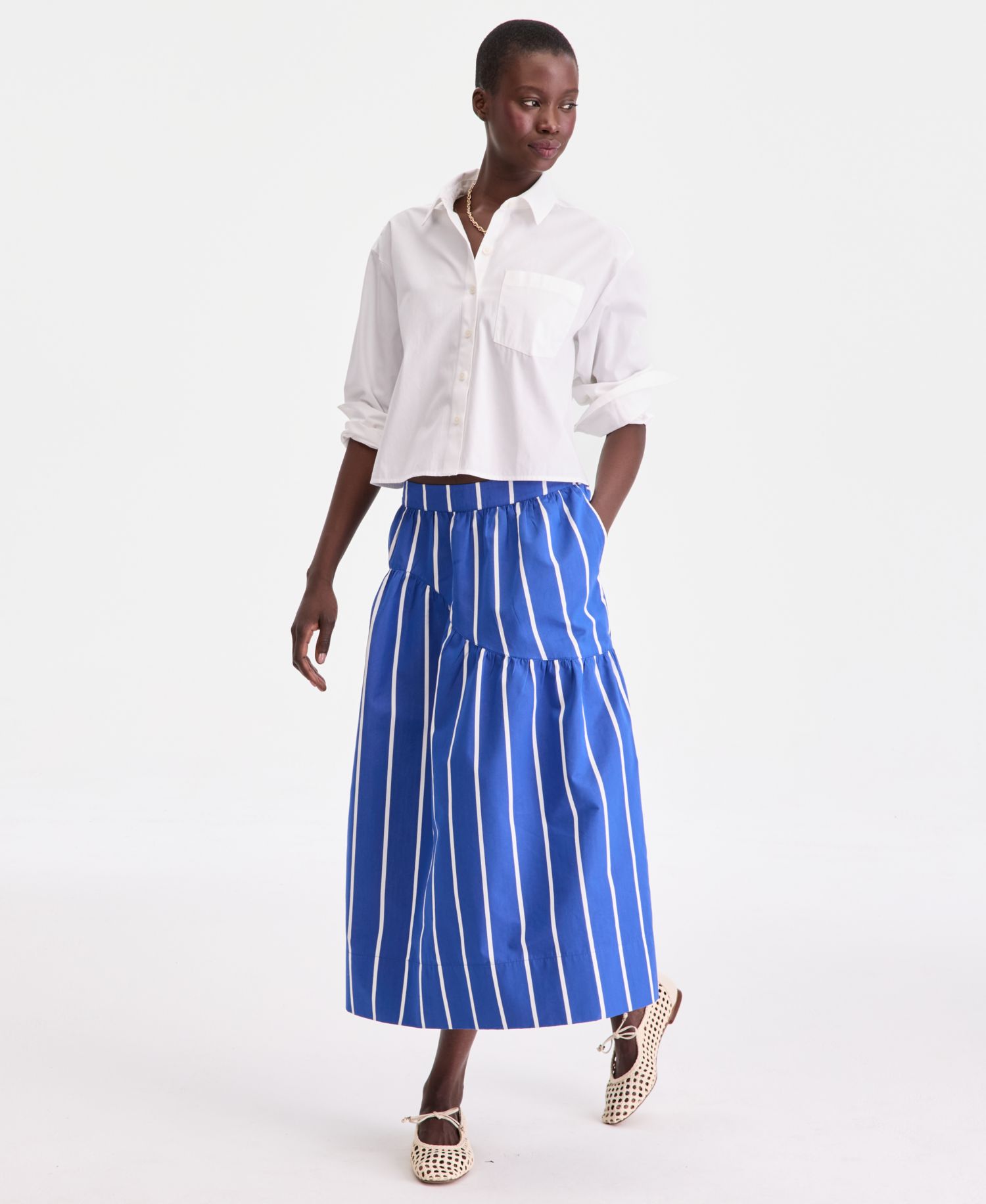 Women's Pull On Stella Poplin Midi Skirt