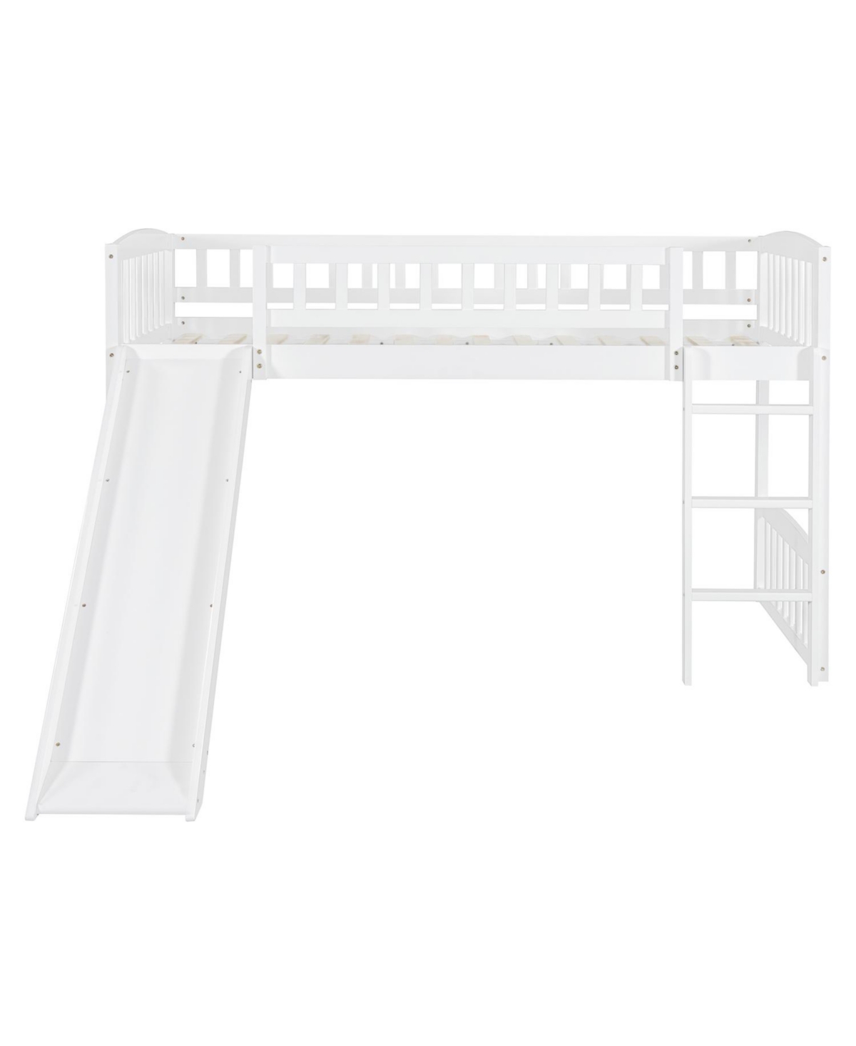 Streamdale Twin Size Wood Loft Bed with Slide and Ladder Bed