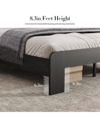 King Wood Bed Frame LED USB Storage