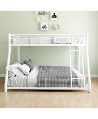 Twin Over Full Metal Bunk Bed with Stairs & Storage