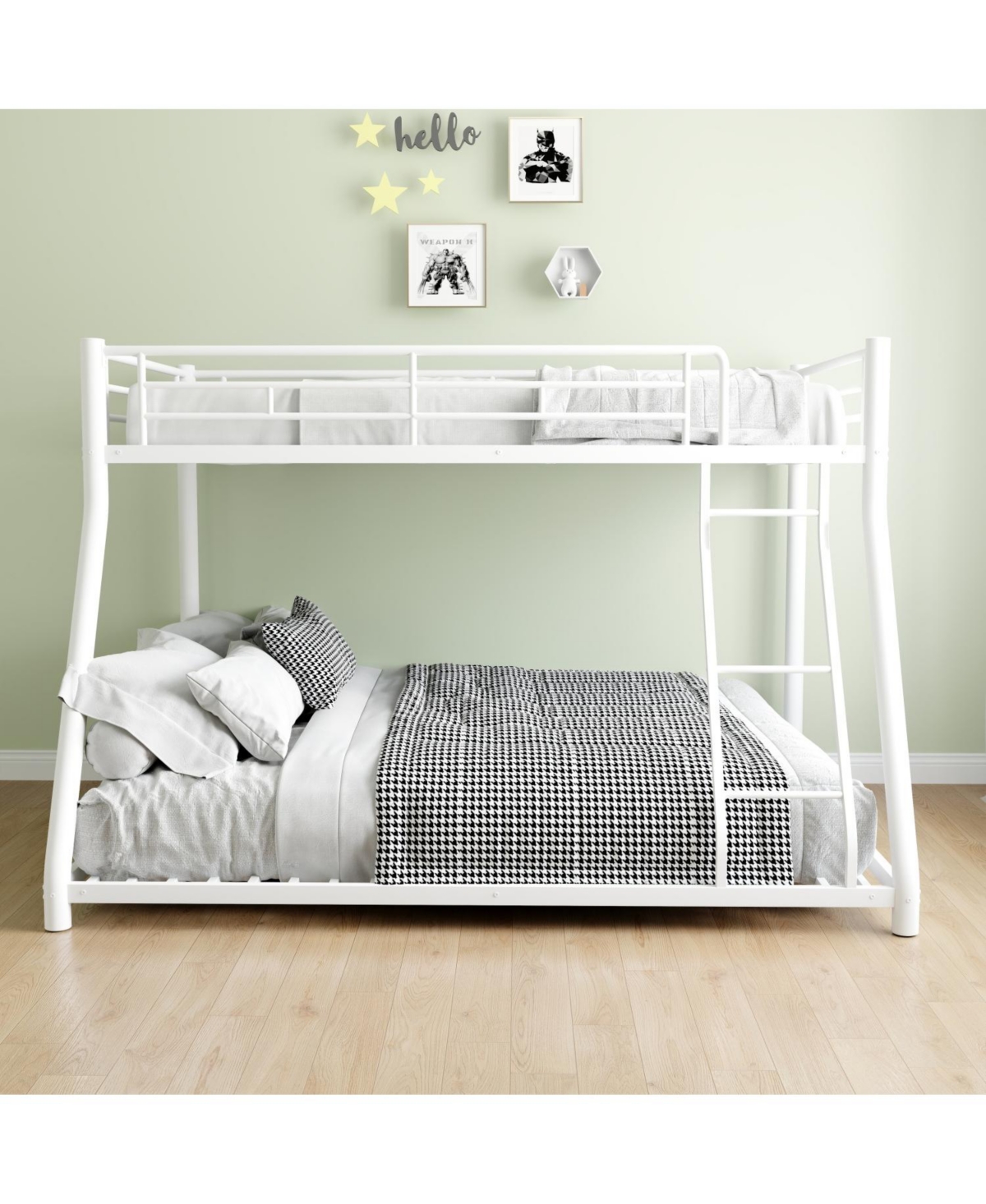 Streamdale Furniture Twin Over Full Metal Bunk Bed with Stairs & Storage