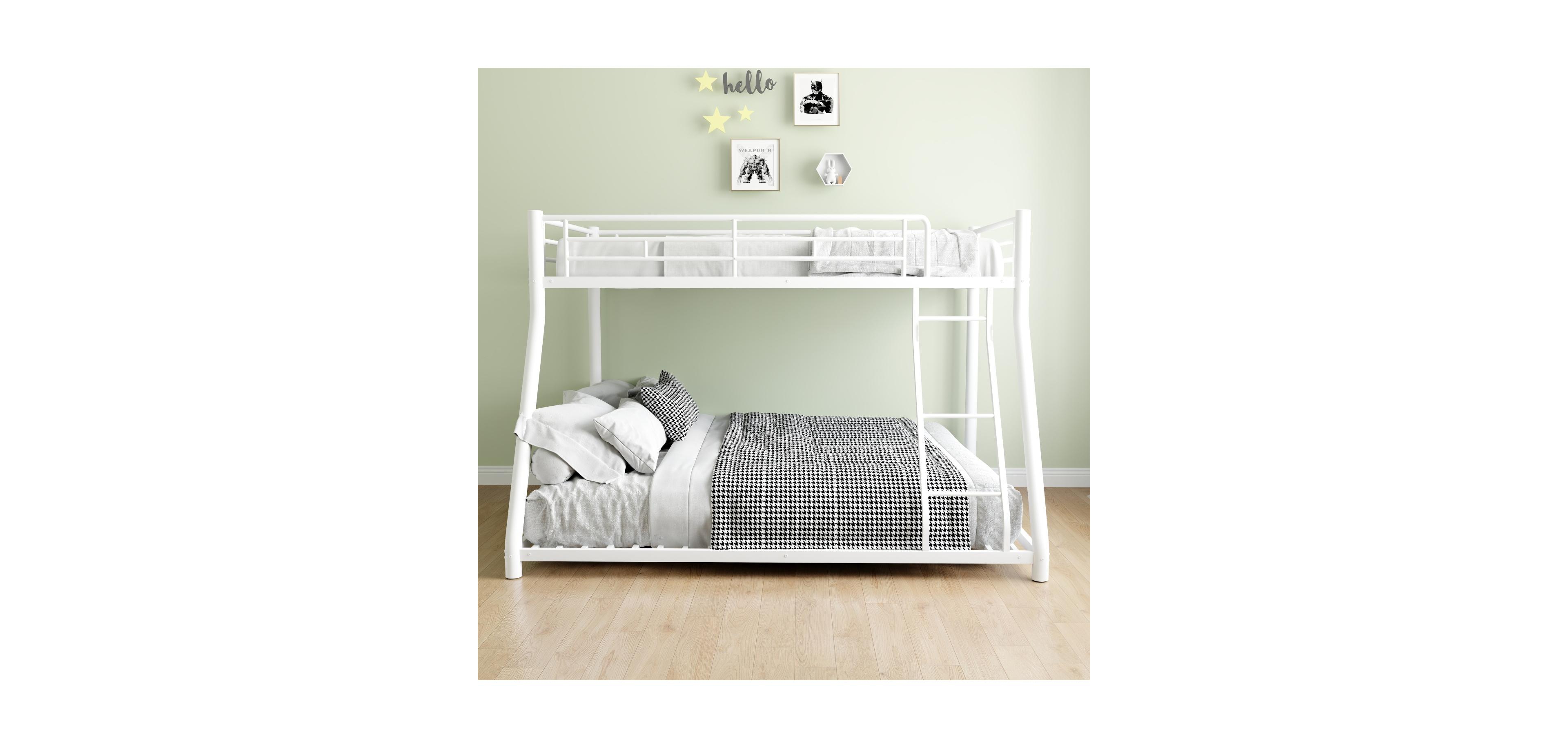 Streamdale Furniture Twin Over Full Metal Bunk Bed with Stairs & Storage