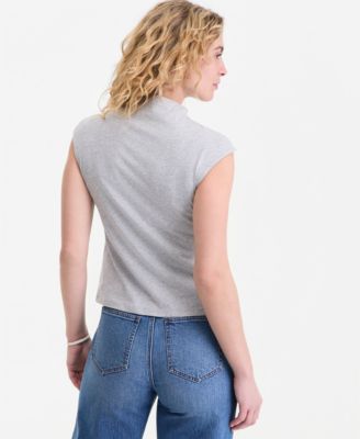 Women's Funnel Neck Sleeveless T-Shirt