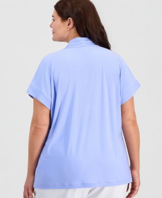 Plus Size Short-Sleeve V-Neck Knit Top