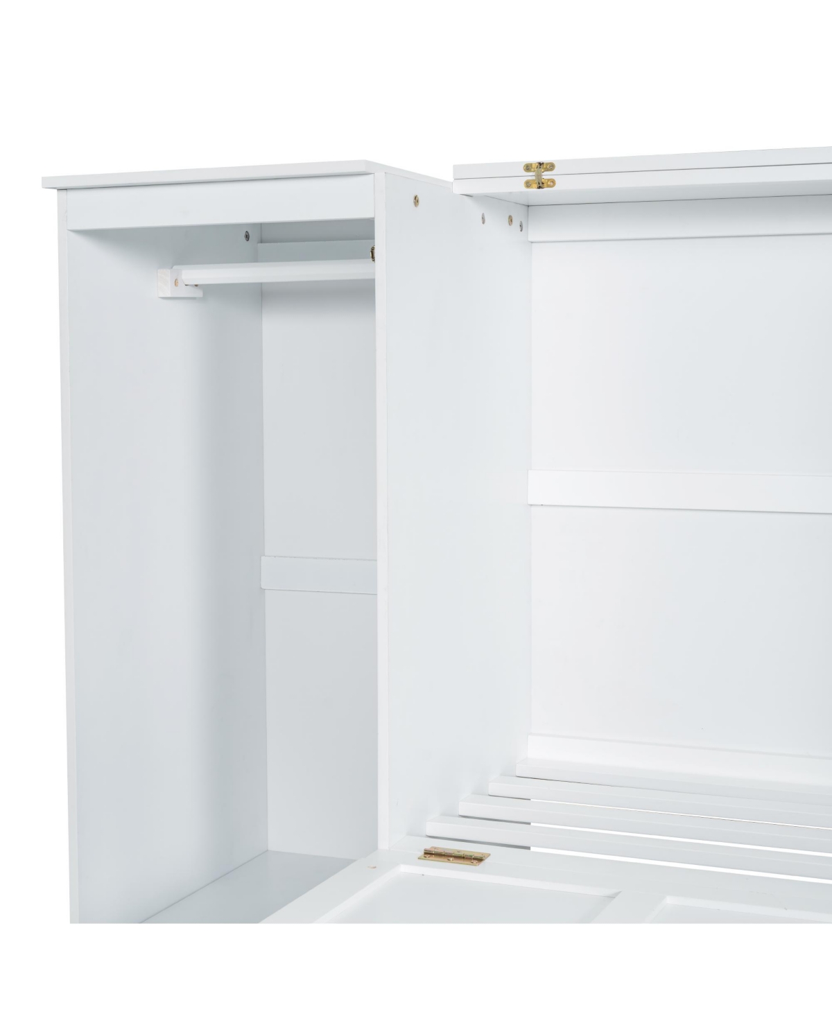 Streamdale Furniture Twin Size Murphy Bed with Bedside Shelves and Wardrobe