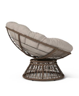 Ergonomic Wicker Chair with Plush Cushion, Durable Cover, Sturdy Frame, Smooth Swivel