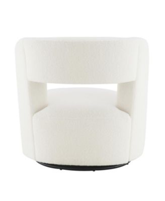  Swivelling Teddy Fabric Accent Chair, Perfect for Rooms & Waiting Areas