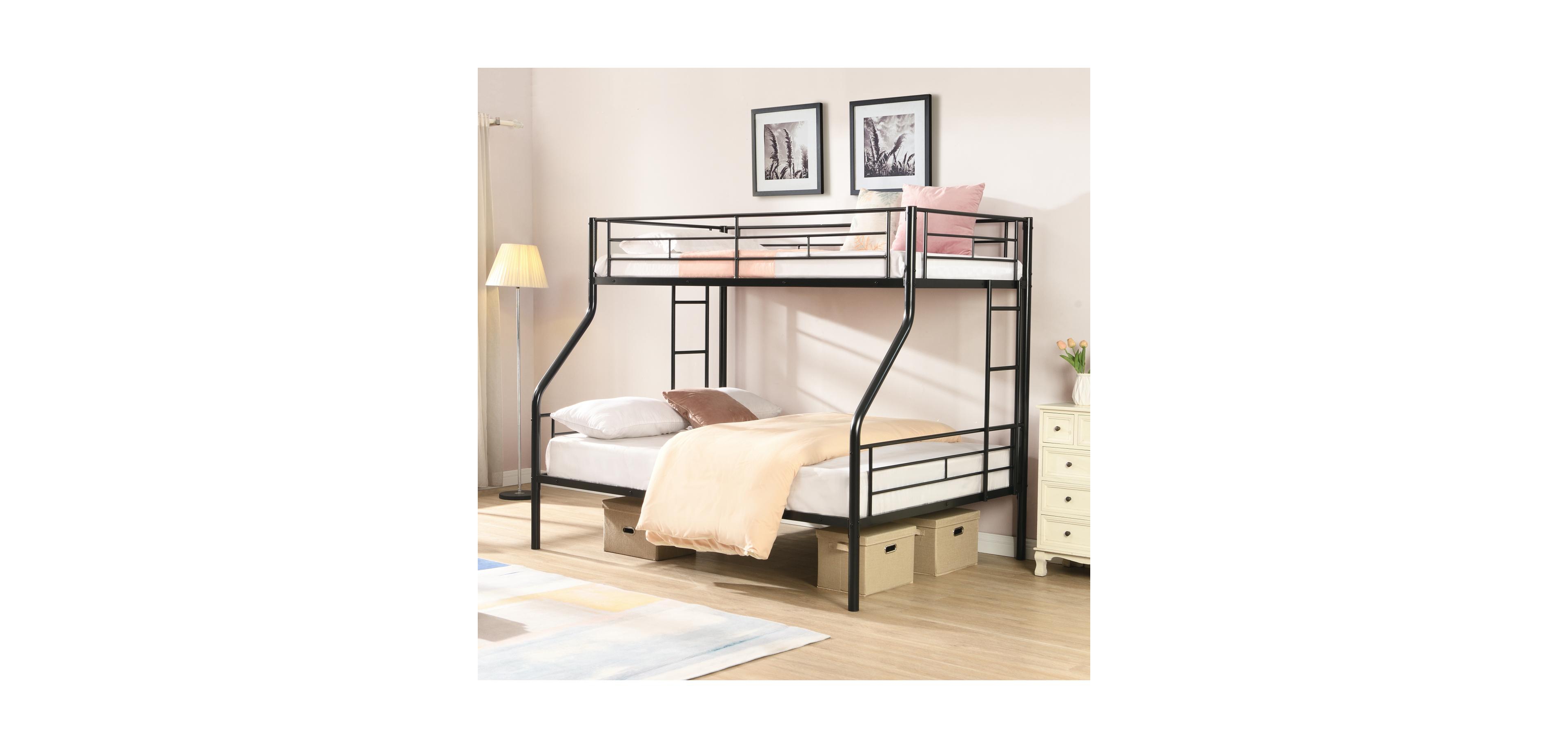 Streamdale Furniture Twin Over Full Metal Bunk Bed, No Box Spring Needed, Large Under Bed Storage, Easy Assemble